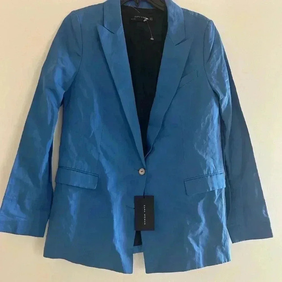 Zara NWT Blue Women’s Blazer - Picture 3 of 9